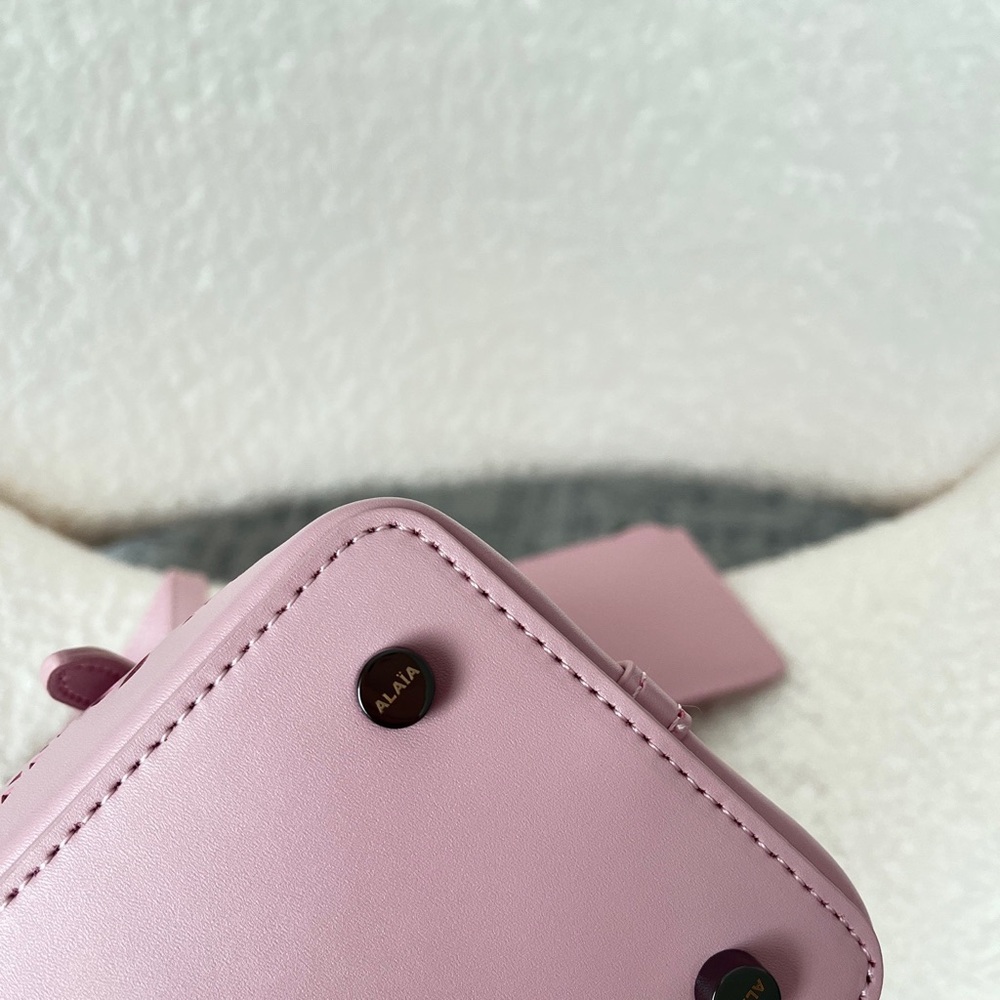 Alaia Blush Pink Laser-Cut Mini Crossbody with Matching Wallet - Picture 6 of 9